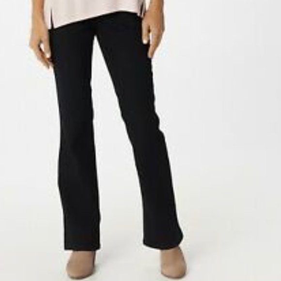 Denim&Co Denim - Denim & Co Pull-On 5-Pocket Lightly Boot-Cut Jeans